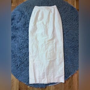 Watters Skirt Womens 4 White Silk Maxi Vintage Bridal Wedding Guest